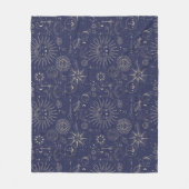 Celestial Astronomy Navy Pattern Fleece Deken (Voorkant)