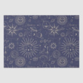 Celestial Astronomy Navy Pattern Tissuepapier (Voorkant)