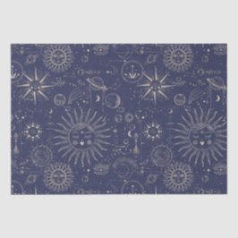 Celestial Astronomy Navy Pattern Tissuepapier