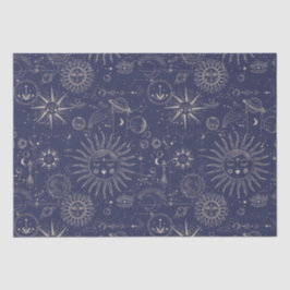 Celestial Astronomy Navy Pattern Tissuepapier