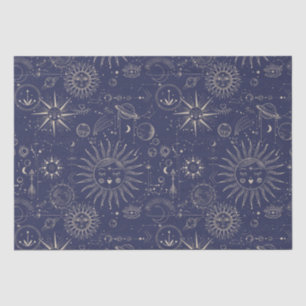 Celestial Astronomy Navy Pattern Tissuepapier