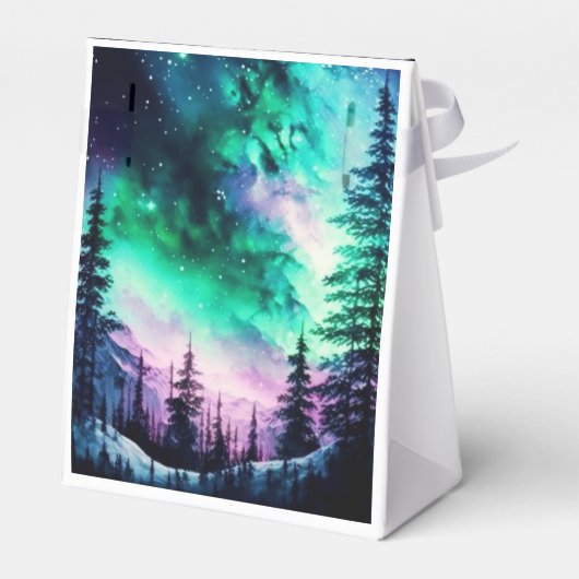 Celestial Aurora Borealis noordelijk licht Bedankdoosjes (Achterkant)