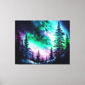 Celestial Aurora Borealis noordelijk licht Canvas Afdruk (Voorkant)