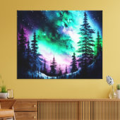Celestial Aurora Borealis noordelijk licht Canvas Afdruk (Insitu (Woonkamer))