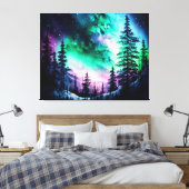 Celestial Aurora Borealis noordelijk licht Canvas Afdruk (Insitu (Slaapkamer))