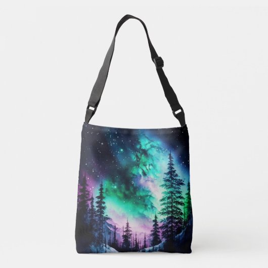 Celestial Aurora Borealis noordelijk licht Crossbody Tas (Achterkant)