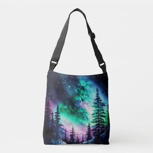 Celestial Aurora Borealis noordelijk licht Crossbody Tas (Voorkant)
