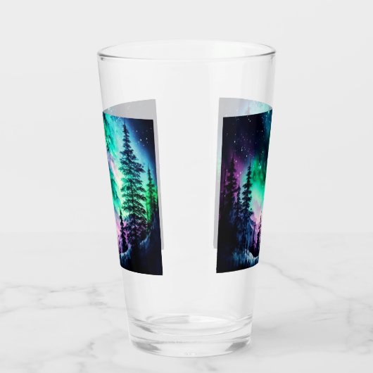Celestial Aurora Borealis noordelijk licht Glas (Links)