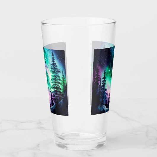 Celestial Aurora Borealis noordelijk licht Glas (Rechts)