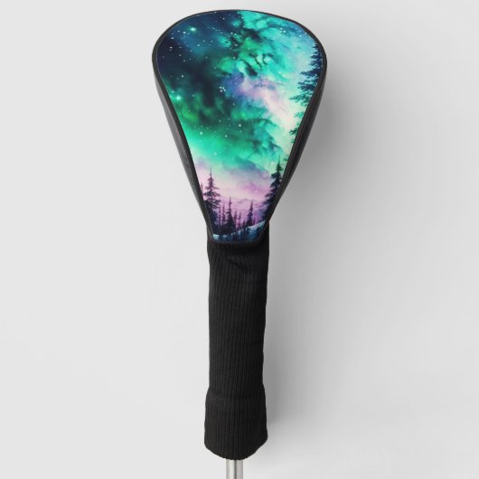 Celestial Aurora Borealis noordelijk licht Golfheadcover (Voorkant)