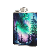 Celestial Aurora Borealis noordelijk licht Heupfles (Links)