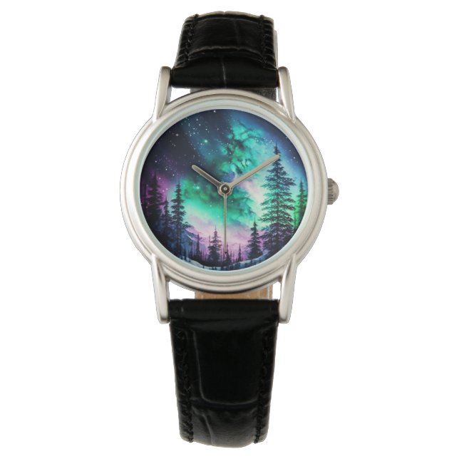 Celestial Aurora Borealis noordelijk licht Horloge (Voorkant)