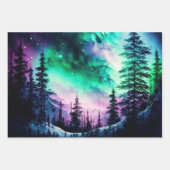 Celestial Aurora Borealis noordelijk licht Inpakpapier Vel (Voorkant)