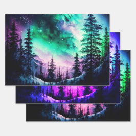Celestial Aurora Borealis noordelijk licht Inpakpapier Vel