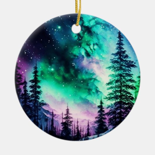 Celestial Aurora Borealis noordelijk licht Keramisch Ornament (Voorkant)