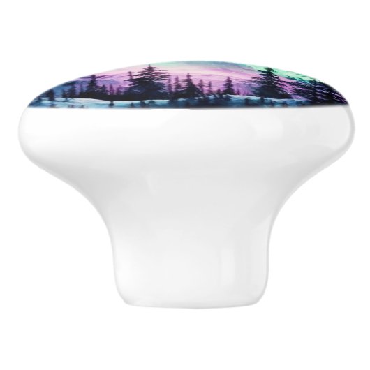 Celestial Aurora Borealis noordelijk licht Keramische Knop (Zijkant)