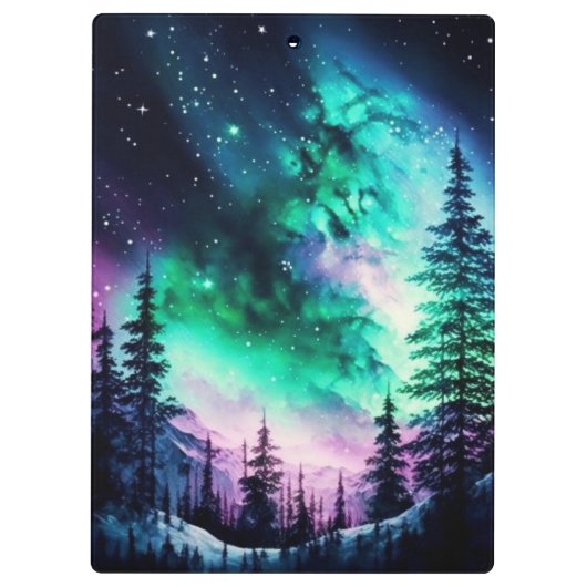Celestial Aurora Borealis noordelijk licht Klembord (Achterkant)