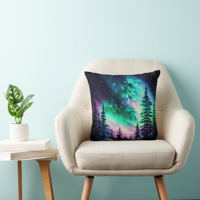 Celestial Aurora Borealis noordelijk licht Kussen (Stoel)
