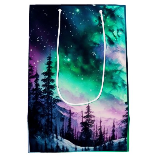Celestial Aurora Borealis noordelijk licht Medium Cadeauzakje (Achterkant)