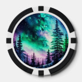 Celestial Aurora Borealis noordelijk licht Poker Chips (Voorkant)