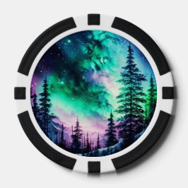Celestial Aurora Borealis noordelijk licht Poker Chips