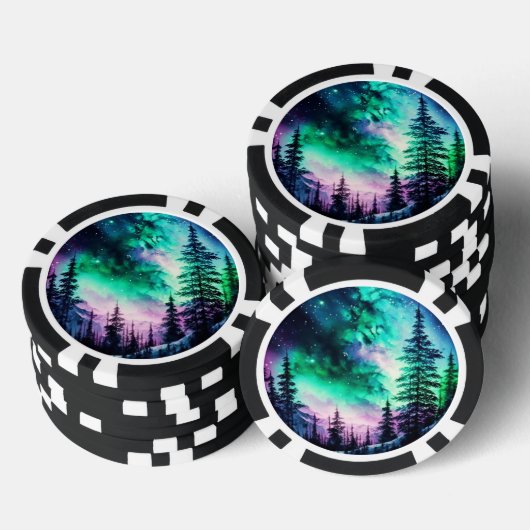 Celestial Aurora Borealis noordelijk licht Poker Chips (Opstapeling)