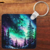 Celestial Aurora Borealis noordelijk licht Sleutelhanger (Achterkant)
