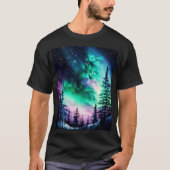 Celestial Aurora Borealis noordelijk licht T-shirt (Voorkant)