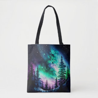 Celestial Aurora Borealis noordelijk licht Tote Bag