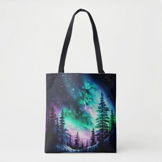 Celestial Aurora Borealis noordelijk licht Tote Bag (Voorkant)