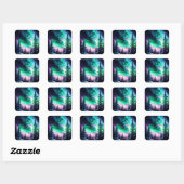 Celestial Aurora Borealis noordelijk licht Vierkante Sticker (Vel)