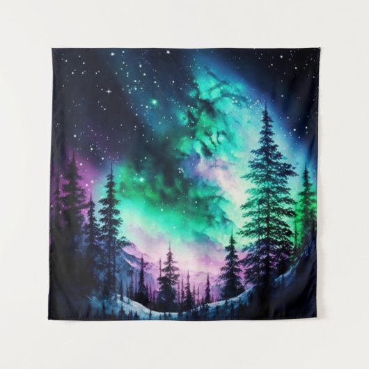 Celestial Aurora Borealis noordelijk licht Wandkleed (Voorkant)