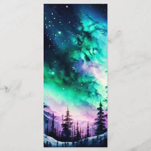 Celestial Aurora Borealis Noorderlicht Bruiloft Menu (Achterkant)