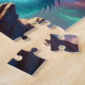 Celestial Aurora Dragon on Mountain Fantasy Art Legpuzzel (Zijkant)