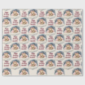 Celestial Baby Beer Gepersonaliseerd Meisjes Verja Cadeaupapier (Vlak)