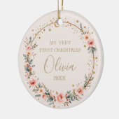 Celestial Baby First Christmas gepersonaliseerd Keramisch Ornament (Links)