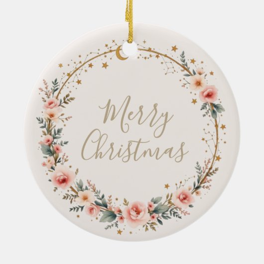 Celestial Baby First Christmas gepersonaliseerd Keramisch Ornament (Achterkant)