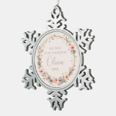 Celestial Baby First Christmas gepersonaliseerd Tin Sneeuwvlok Ornament (Rechts)