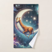Celestial Baby Giraffe Slapen op Moon & Stars Bad Handdoek (Handdoek)