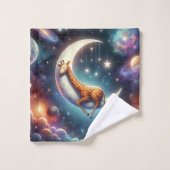 Celestial Baby Giraffe Slapen op Moon & Stars Bad Handdoek (Wasdoekje)