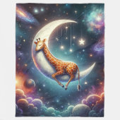Celestial Baby Giraffe Slapen op Moon & Stars Fleece Deken (Voorkant)