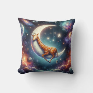 Celestial Baby Giraffe Slapen op Moon & Stars Kussen