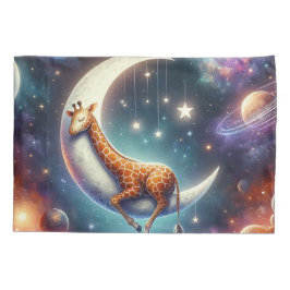 Celestial Baby Giraffe Slapen op Moon & Stars Kussensloop