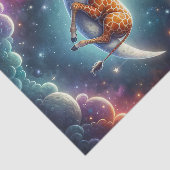 Celestial Baby Giraffe Slapen op Moon & Stars Tissuepapier (Detail)