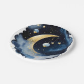 Celestial Baby shower Moon & Stars Waterverf Papieren Bordje (Gekanteld)