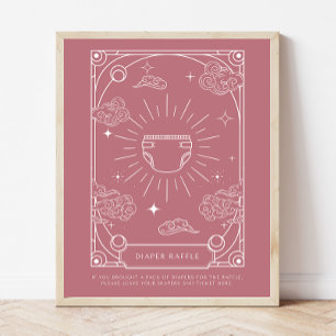 Celestial Baby shower Roos Luier Raffle teken Poster