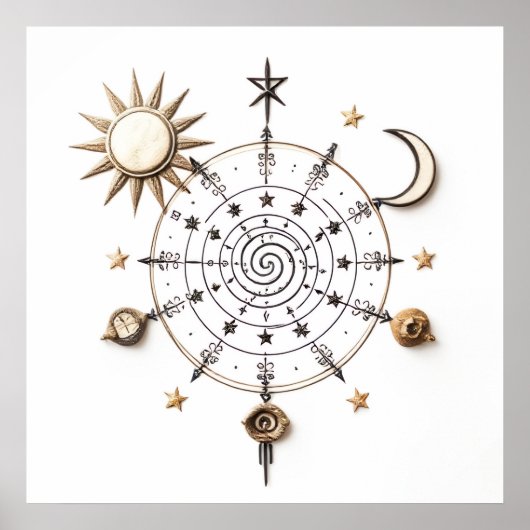 Celestial Balance Mandala Print (Voorkant)