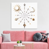Celestial Balance Mandala Stretched Canvas Print (Insitu (Woonkamer))