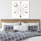 Celestial Balance Mandala Stretched Canvas Print (Insitu (Slaapkamer))