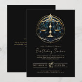 Celestial Balance Symbol Cosmic Black Gold Libra Kaart (Voorkant / Achterkant)